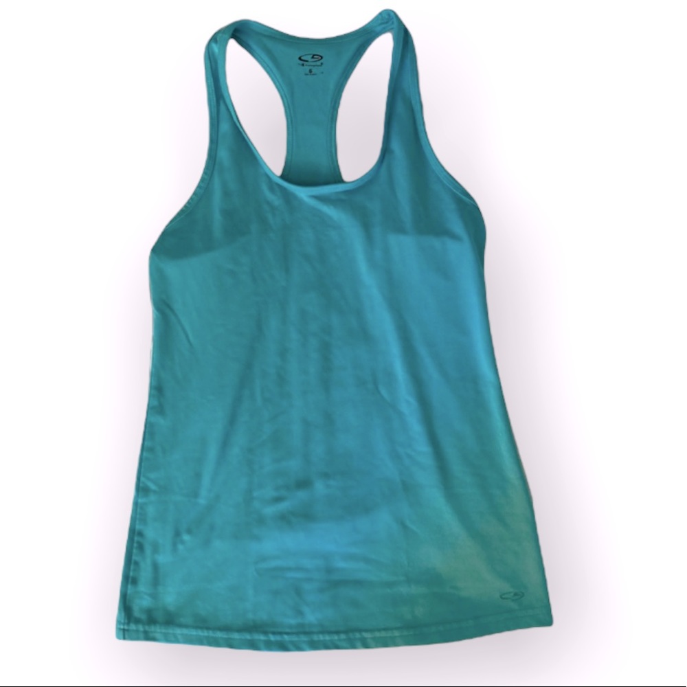 SALE Champion: Teal Exercise Racerback Tank Top